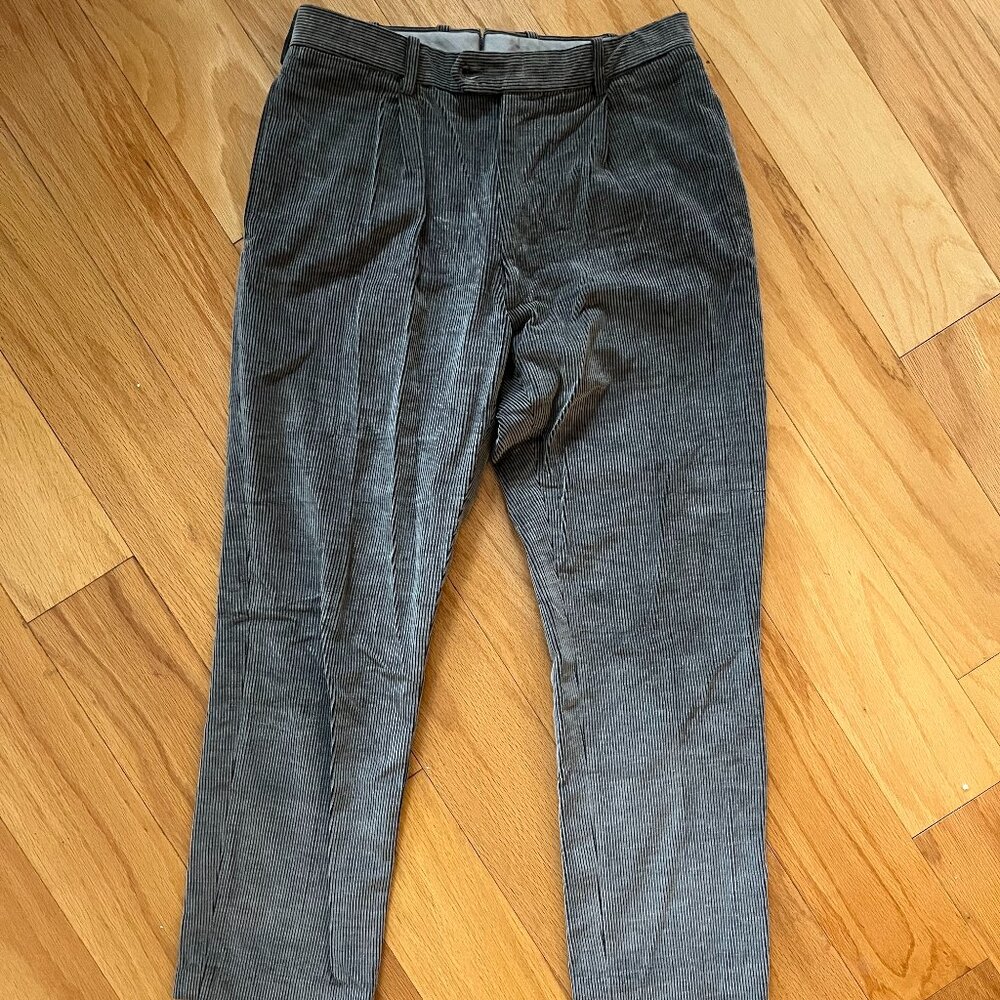 American Trench Gray Corduroy Pleated pants